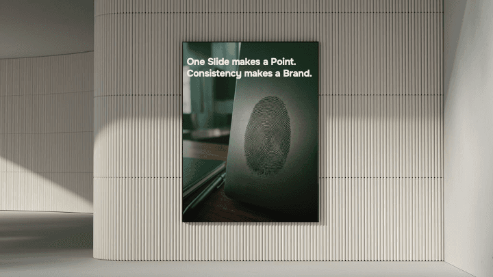 English PowerPoint brand slide created by offgen