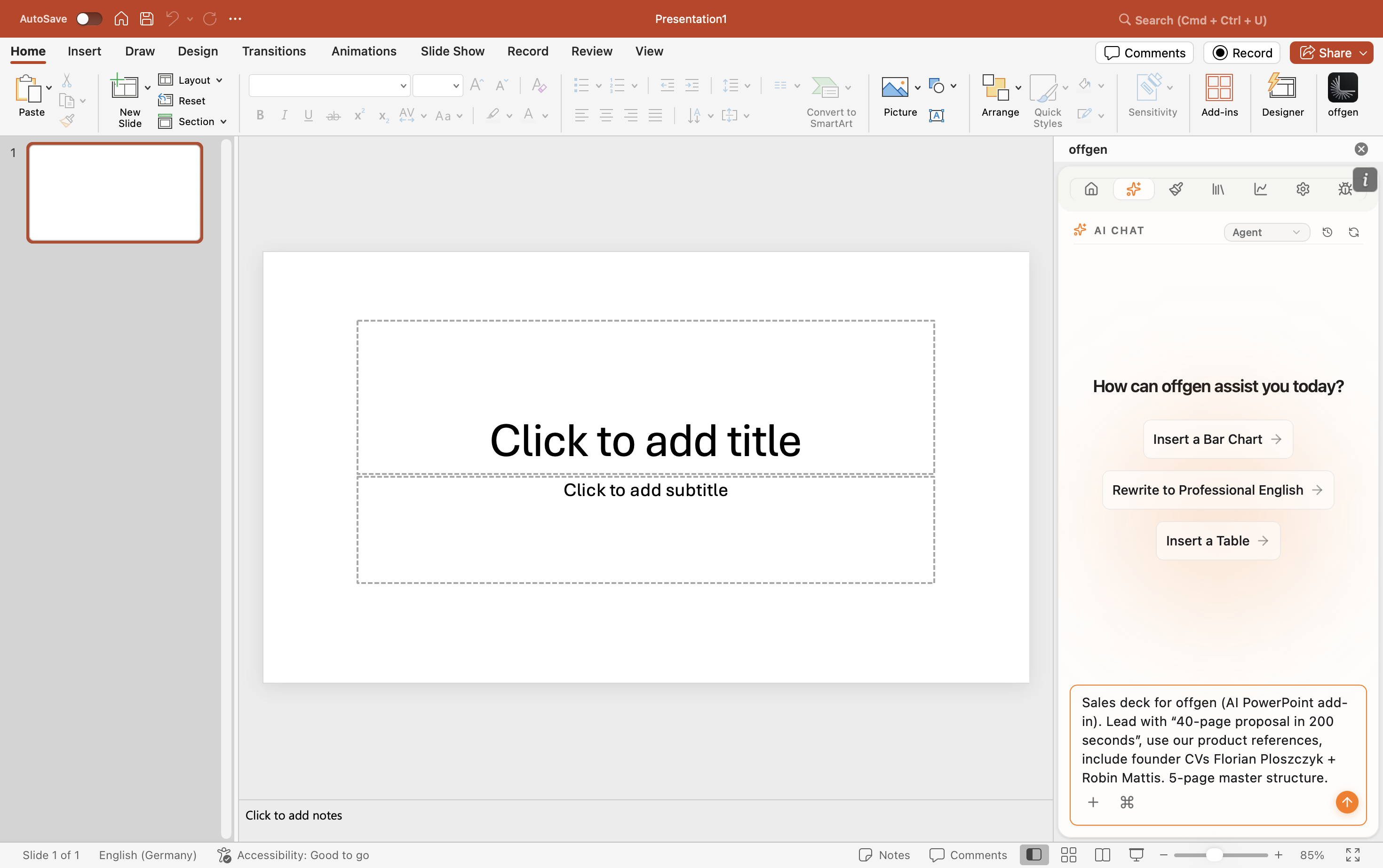 Briefing form with client context, reference selection, and suggested CV matches.